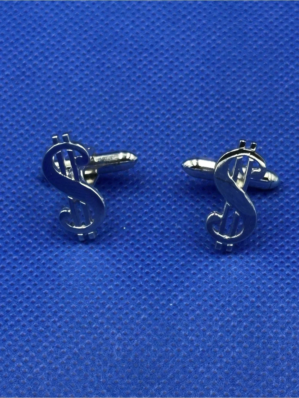 Swank Silver Tone Dollar Sign Cufflinks